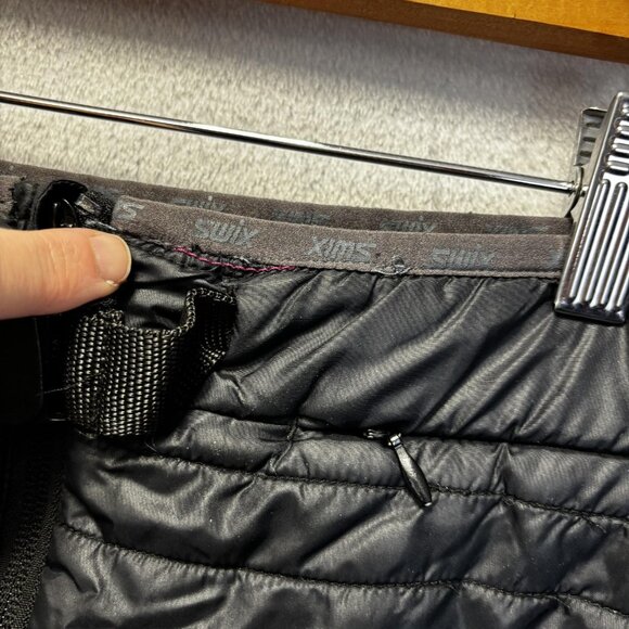 Swix Quilted Puffer Skirt Womens Medium Black Insulated Zip Up Ski Snow Outdoor - Picture 4 of 14